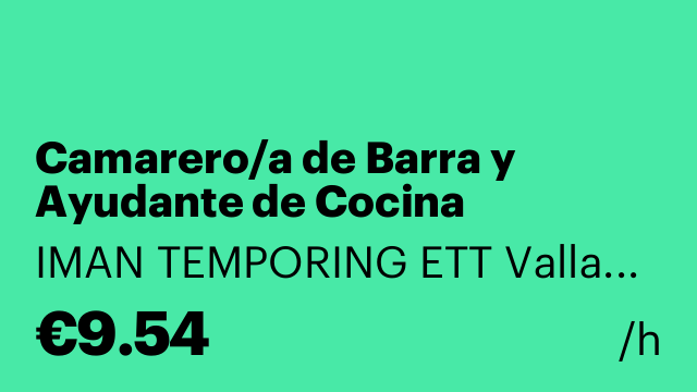 Camarero/a de Barra y Ayudante de Cocina