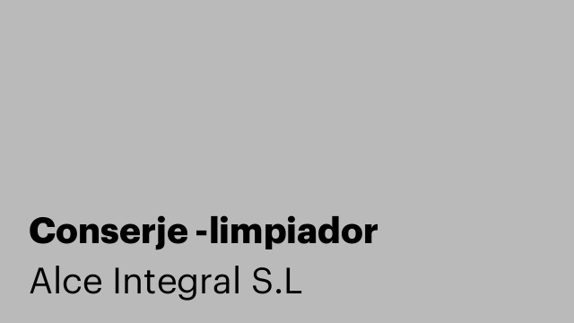 Conserje -limpiador