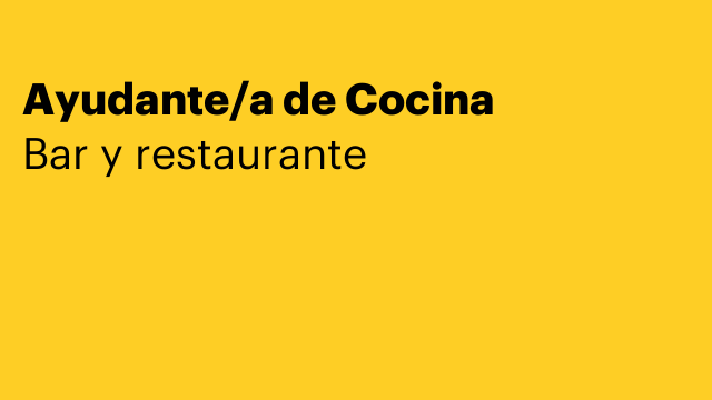Ayudante/a de Cocina