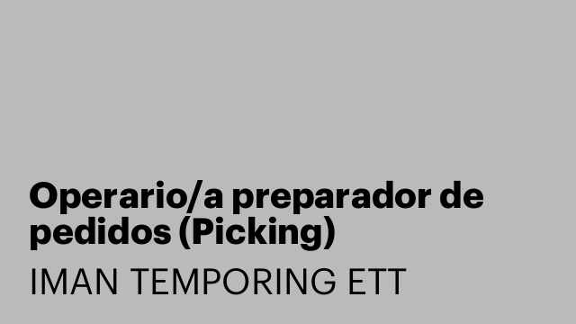 Operario/a preparador de pedidos (Picking)
