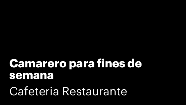 Camarero para fines de semana