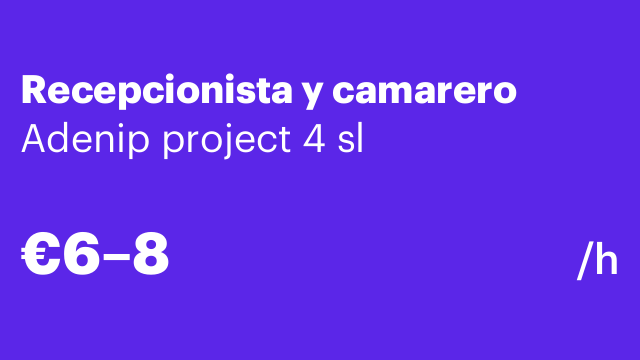 Recepcionista y camarero