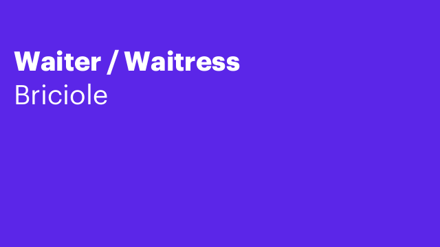 Waiter / Waitress