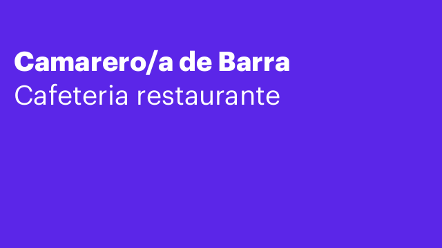 Camarero/a de Barra