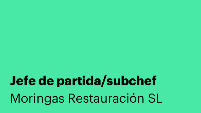 Jefe de partida/subchef