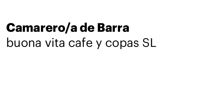 Camarero/a de Barra
