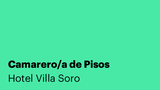 Camarero/a de Pisos