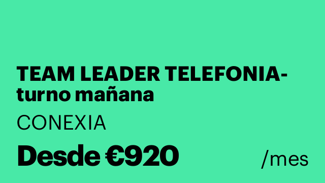 TEAM LEADER TELEFONIA- turno mañana