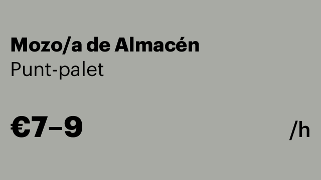Mozo/a de Almacén