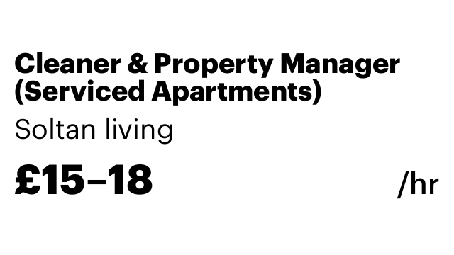 Cleaner & Property Manager (Serviced Apartments)