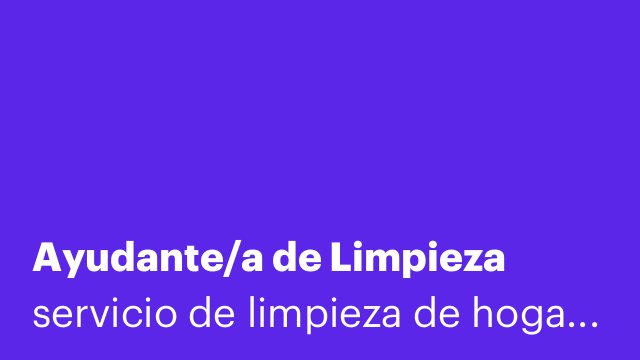 Ayudante/a de Limpieza