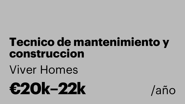 Tecnico de mantenimiento y construccion