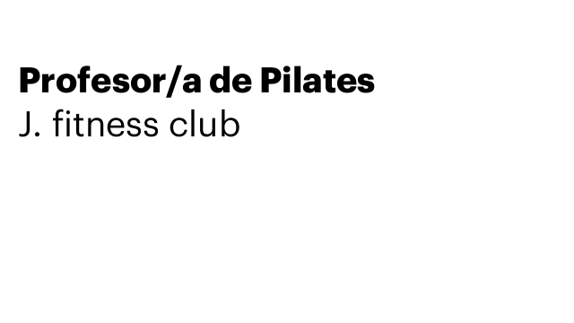 Profesor/a de Pilates