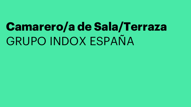 Camarero/a de Sala/Terraza