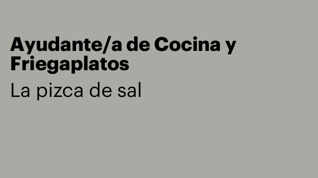 Ayudante/a de Cocina y Friegaplatos