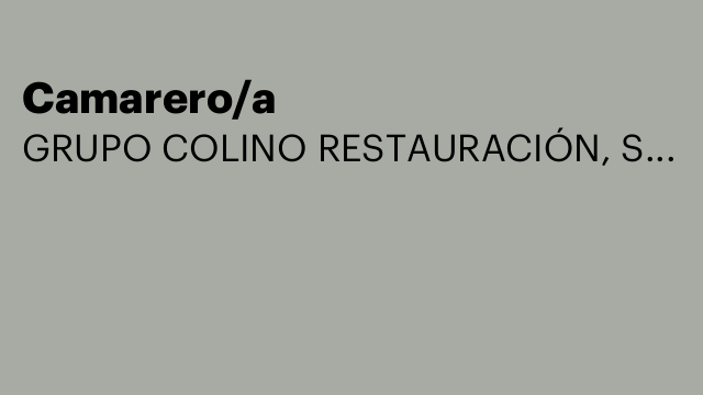 Camarero/a