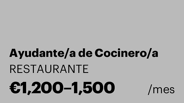 Ayudante/a de Cocinero/a