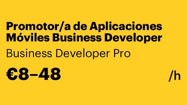 Promotor/a de Aplicaciones Móviles Business Developer