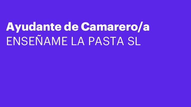 Ayudante de Camarero/a