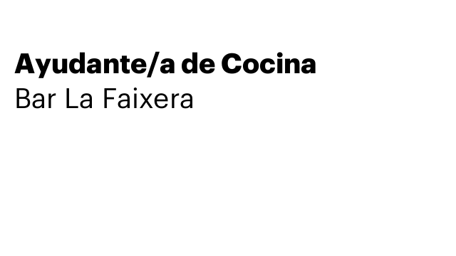 Ayudante/a de Cocina
