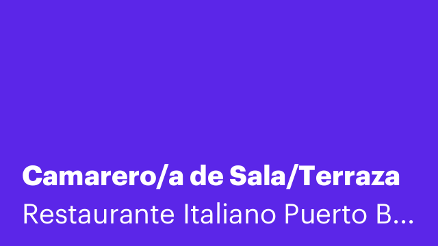 Camarero/a de Sala/Terraza