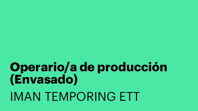 Operario/a de producción (Envasado)