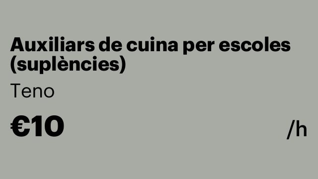 Auxiliars de cuina per escoles (suplències)