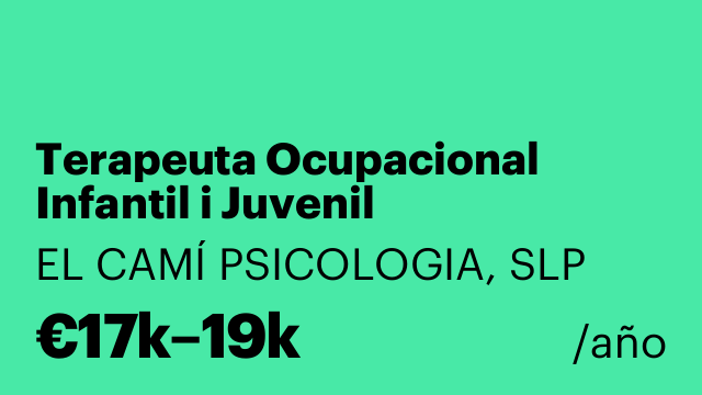 Terapeuta Ocupacional Infantil i Juvenil