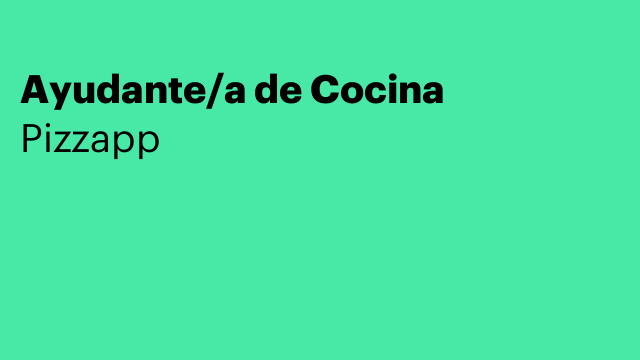 Ayudante/a de Cocina