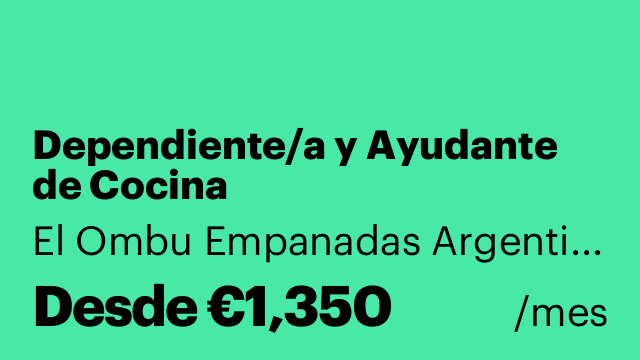 Dependiente/a y Ayudante de Cocina