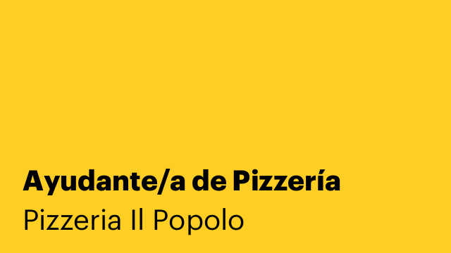 Ayudante/a de Pizzería