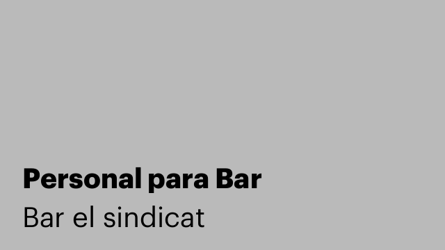 Personal para Bar