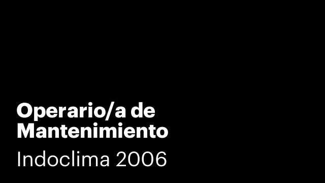 Operario/a de Mantenimiento