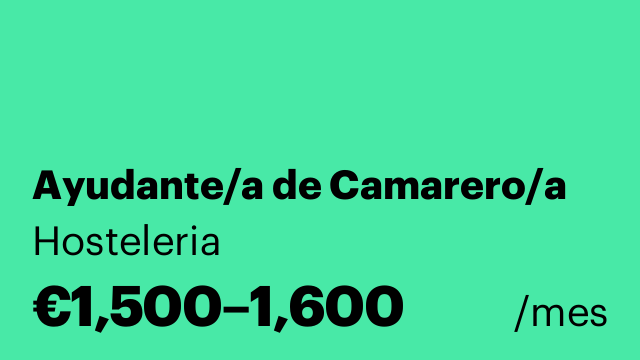 Ayudante/a de Camarero/a