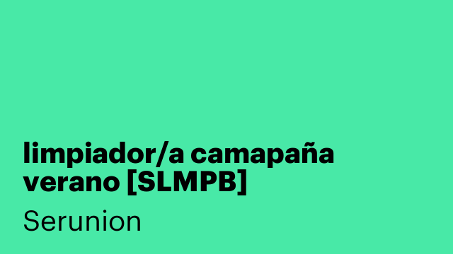 limpiador/a camapaña verano [SLMPB]