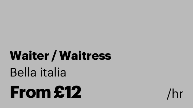 Waiter / Waitress