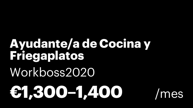 Ayudante/a de Cocina y Friegaplatos