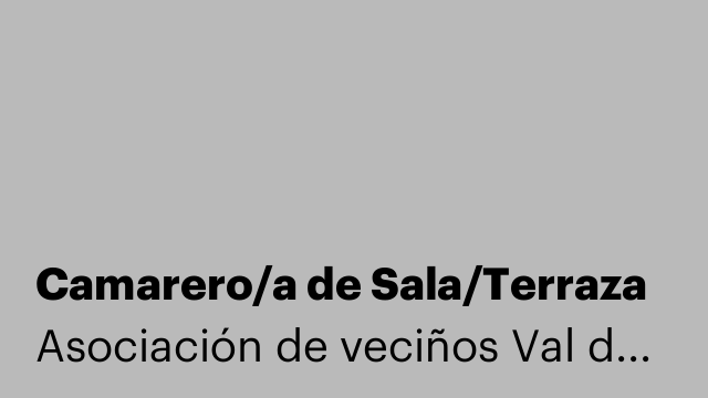 Camarero/a de Sala/Terraza