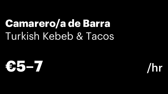 Camarero/a de Barra