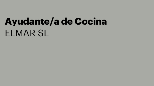 Ayudante/a de Cocina