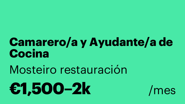 Camarero/a y Ayudante/a de Cocina