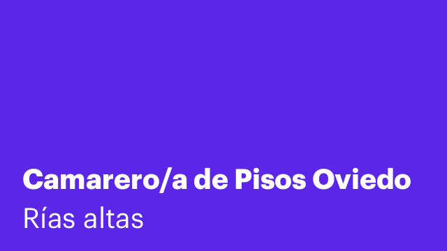 Camarero/a de Pisos Oviedo