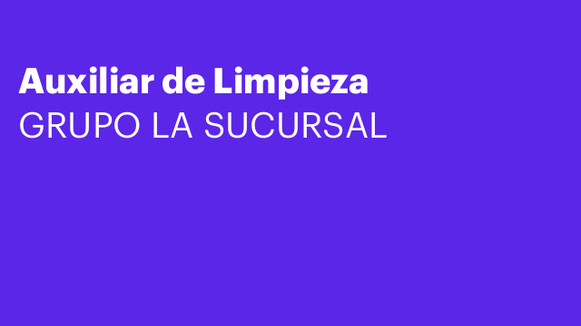 Auxiliar de Limpieza