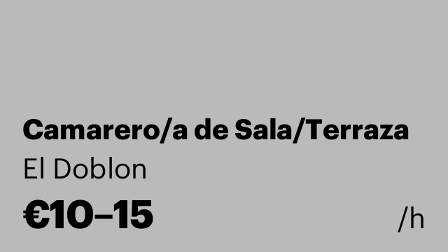 Camarero/a de Sala/Terraza