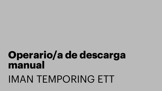 Operario/a de descarga manual