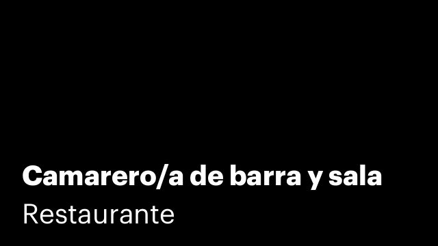 Camarero/a de barra y sala