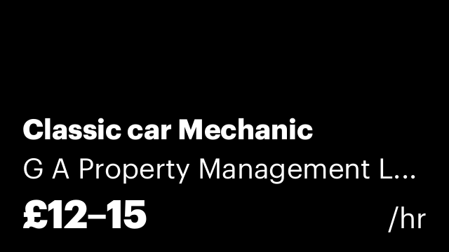 Classic car Mechanic