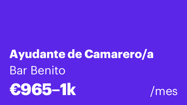 Ayudante de Camarero/a