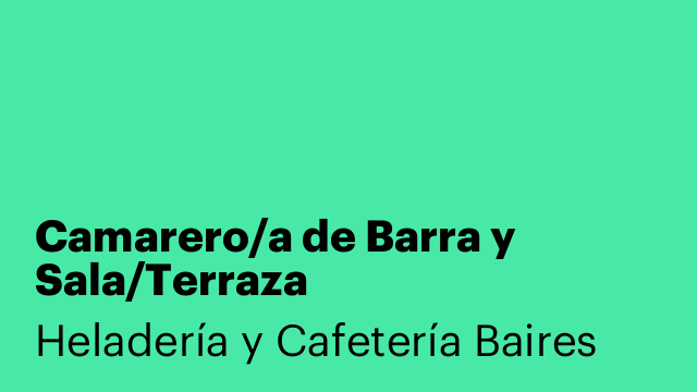 Camarero/a de Barra y Sala/Terraza