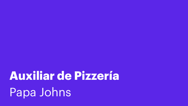 Auxiliar de Pizzería